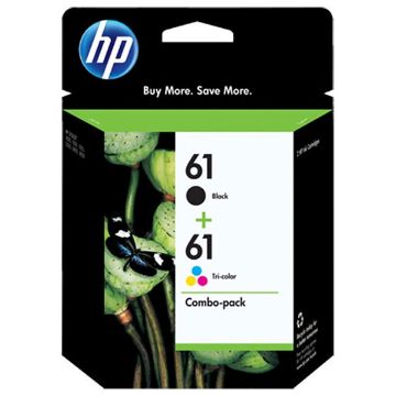 HP CR259FN (HP 61) Black, Tri-Color Ink Cartridge (Combo, 2pack) (Black: 190; Color: 165 Yield) HP CR259FN (HP 61) Black, Tri-Color Ink Cartridge (Combo, 2pack) (Black: 190; Color: 165 Yield)