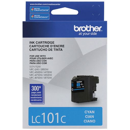 Picture of Brother LC101C High Yield Cyan Inkjet Cartridge (600 Yield)