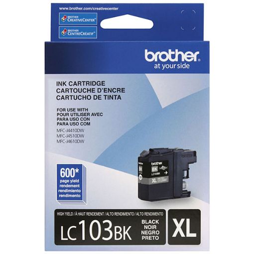 Picture of Brother LC103BK High Yield Black InkJet Ink (600 Yield)