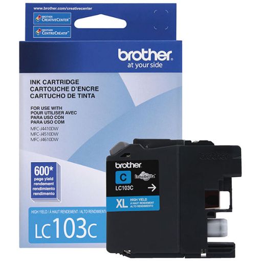 Picture of Brother LC103C High Yield Cyan InkJet Ink (600 Yield)