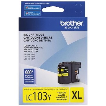 Brother LC103Y High Yield Yellow InkJet Ink (600 Yield) Brother LC103Y High Yield Yellow InkJet Ink (600 Yield)