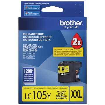 Brother LC105Y Extra High Yield Yellow Ink Cartridge (1200 Yield) Brother LC105Y Extra High Yield Yellow Ink Cartridge (1200 Yield)