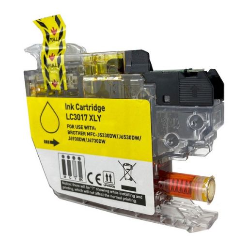 Picture of Compatible LC3017Y High Yield Yellow Inkjet Cartridge (550 Yield)