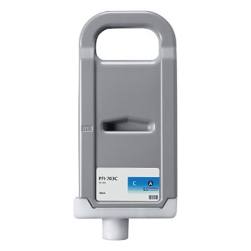 Remanufactured 2964B001AA (PFI-703C) Cyan Inkjet Cartridge (700 ml)  Remanufactured 2964B001AA (PFI-703C) Cyan Inkjet Cartridge (700 ml)