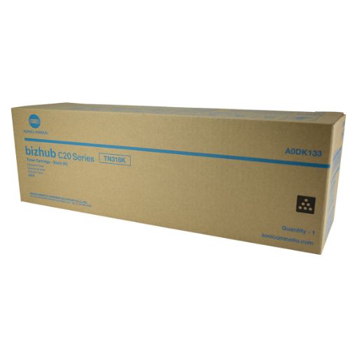 Picture of Konica Minolta A0DK133 (TN-318K) Black Toner Cartridge (8000 Yield)