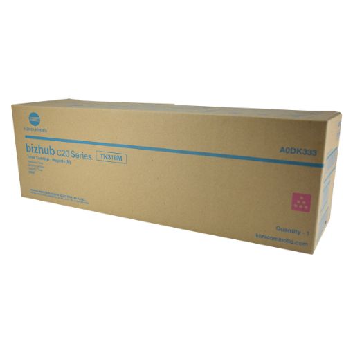 Picture of Konica Minolta A0DK333 (TN-318M) Magenta Toner Cartridge (8000 Yield)