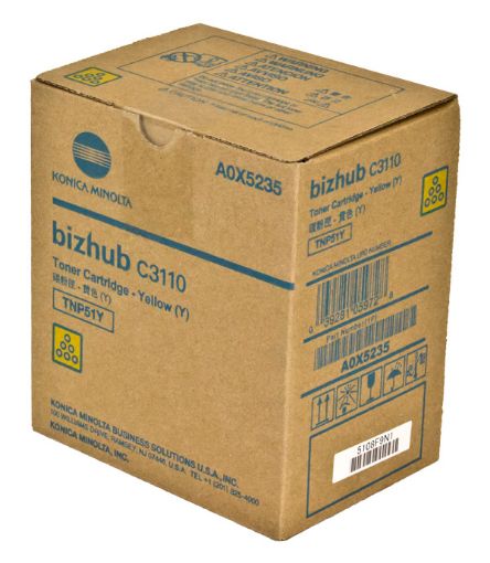 Picture of Konica Minolta A0X5235 (TNP51Y) Yellow Toner Cartridge (6000 Yield)