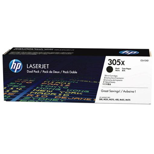 Picture of HP CE410XD (HP 305X) Black Toner Cartridges (2 pack) (2 x 8000 Yield)