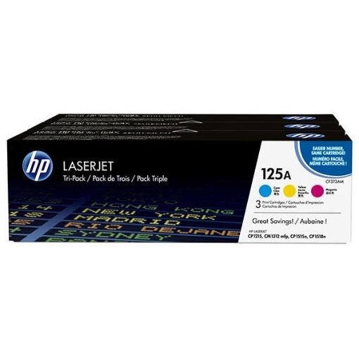 Picture of HP CE259A (HP 125A) Magenta, Cyan, Yellow Smart Print Cartridge (3 pack) (1400 Yield)