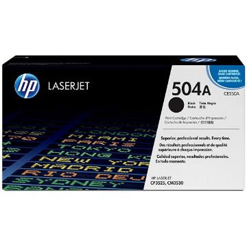 Show details for HP CE250A (HP 504A) Black Toner Cartridge (5500 Yield) Picture of HP CE250A (HP 504A) Black Toner Cartridge (5500 Yield)