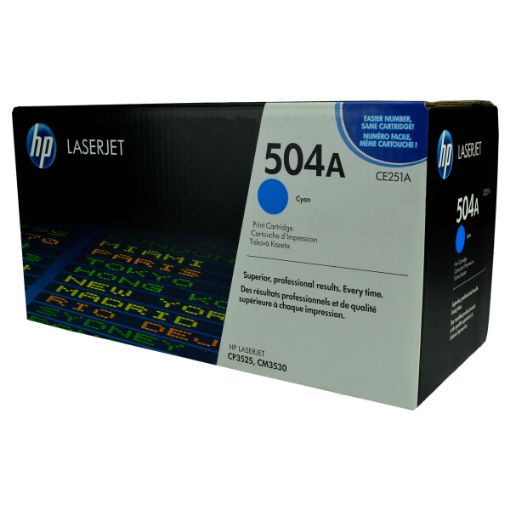 Picture of HP CE251A (HP 504A) Cyan Toner Cartridge (7000 Yield)