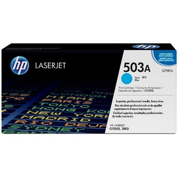 Show details for HP Q7581A (HP 503A) Cyan Toner Cartridge (6000 Yield) Picture of HP Q7581A (HP 503A) Cyan Toner Cartridge (6000 Yield)