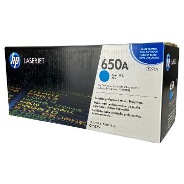Show details for HP CE271A (HP 650A) Cyan Laser Toner Cartridge (15000 Yield) Picture of HP CE271A (HP 650A) Cyan Laser Toner Cartridge (15000 Yield)