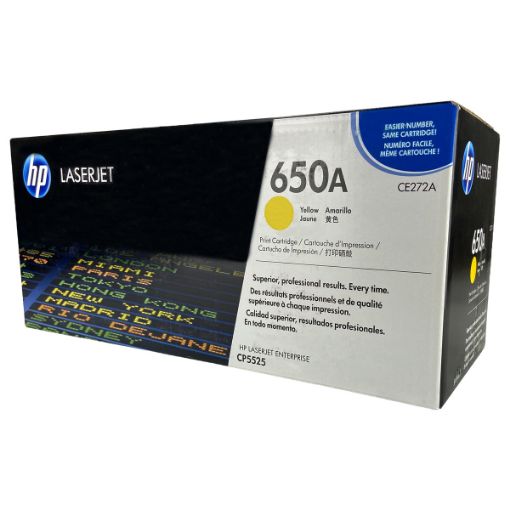 Picture of HP CE272A (HP 650A) Yellow Laser Toner Cartridge (15000 Yield)