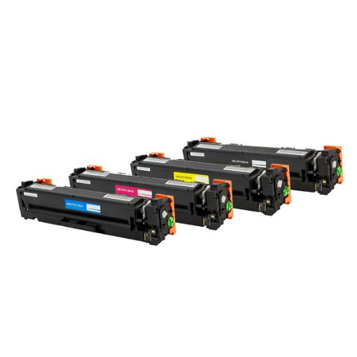 Picture of Compatible CF410A, CF411A, CF412A, CF413A (HP 410A) Black, Cyan, Magenta, Yellow Toner Cartridges (4 pack) (2300 x 4 Yield)