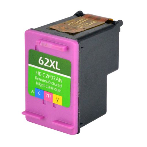 Picture of Remanufactured C2P07AN (HP 62XL) High Yield Tri-Color Ink Cartridge (415 Yield)