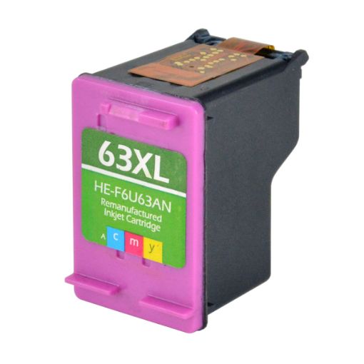 Picture of Remanufactured F6U63AN (HP 63XL C) High Yield Tri-Color Inkjet Cartridge (330 Yield)