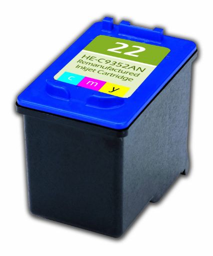 Picture of Remanufactured C9352AN (HP 22) Color Inkjet Cartridge (165 Yield)