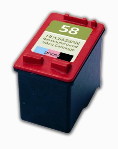 Picture of Remanufactured C6658AN (HP 58) Color Photo Inkjet Cartridge (390 Yield)