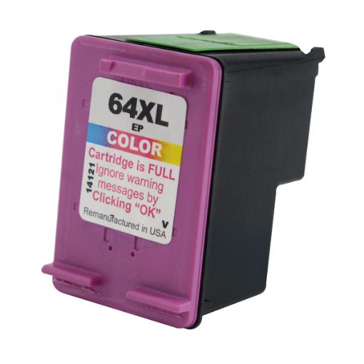 Picture of Remanufactured N9J91AN (HP 64XL) High Yield Tri-Color Ink Cartridge (415 Yield)