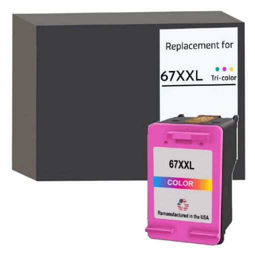 Picture of Remanufactured 67XXL (6ZA16AN) Extra High Yield Tri-Color Inkjet Cartridge (400 Yield)