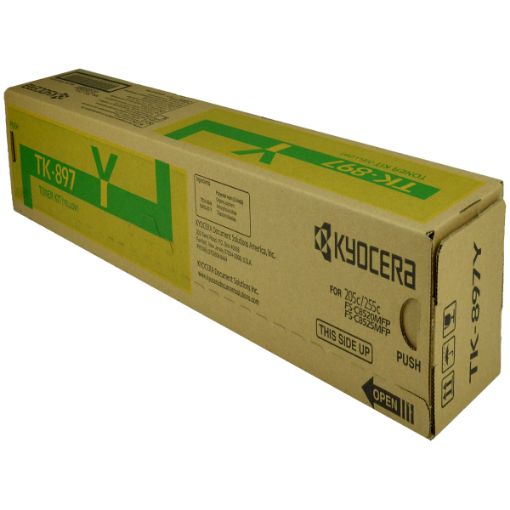 Picture of Kyocera Mita 1T02K0AUS0 (TK-897Y, TK-899Y) Yellow Toner Cartridge (6000 Yield)