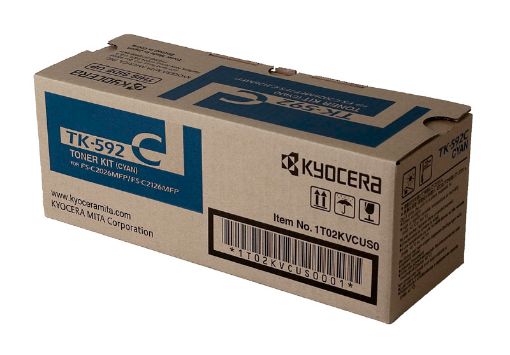 Picture of Kyocera Mita 1T02KVCUS0 (TK-592C, TK-590C) Cyan Toner Cartridge (5000 Yield)