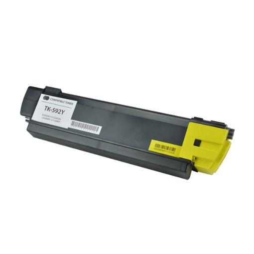 Picture of Compatible 1T02KVAUS0 (TK-592Y, TK-590Y) Yellow Toner Cartridge (5000 Yield)