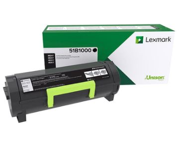 Show details for Lexmark 51B1000 Black Toner Cartridge (2500 Yield) Picture of Lexmark 51B1000 Black Toner Cartridge (2500 Yield)