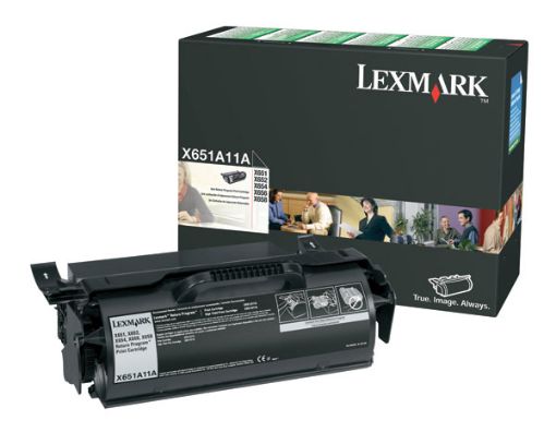 Picture of Lexmark X651A11A Black Toner Printer Cartridge (7000 Yield)