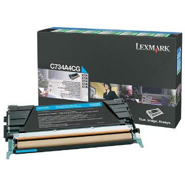 Show details for Lexmark C734A1CG (C734A2CG) Cyan Toner Cartridge (6000 Yield) Picture of Lexmark C734A1CG (C734A2CG) Cyan Toner Cartridge (6000 Yield)