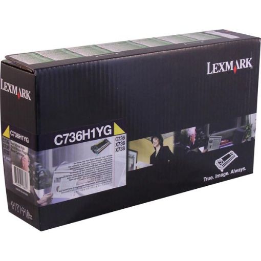 Picture of Lexmark C736H1Y (24B5806) Yellow Toner Cartridge (10000 Yield)