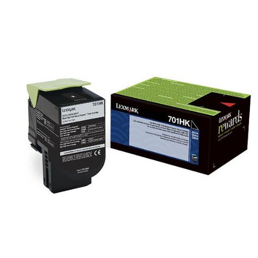 Picture of Lexmark 70C1HK0 (Lexmark #701HK) High Yield Black Toner Cartridge (4000 Yield)