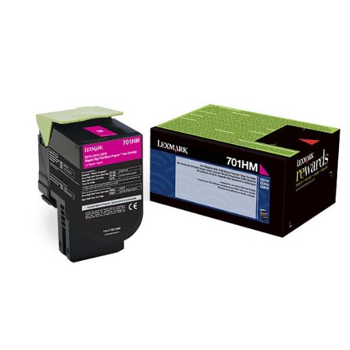 Picture of Lexmark 70C1HM0 (Lexmark #701HM) High Yield Magenta Toner Cartridge (3000 Yield)