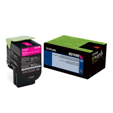 Show details for Lexmark 80C1HM0 High Yield Magenta Toner Cartridge (3000 Yield) Picture of Lexmark 80C1HM0 High Yield Magenta Toner Cartridge (3000 Yield)