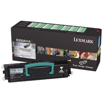 Show details for Lexmark E250A11A Black Toner Cartridge (3500 Yield) Picture of Lexmark E250A11A Black Toner Cartridge (3500 Yield)