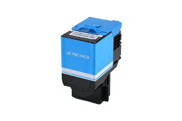 Show details for Compatible 70C1HC0 (Lexmark #701HC) High Yield Cyan Toner Cartridge (3000 Yield) Picture of Compatible 70C1HC0 (Lexmark #701HC) High Yield Cyan Toner Cartridge (3000 Yield)