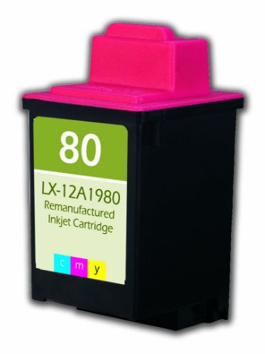 Picture of Remanufactured 12A1980 (Lexmark #80) Tri-Color Inkjet Cartridge