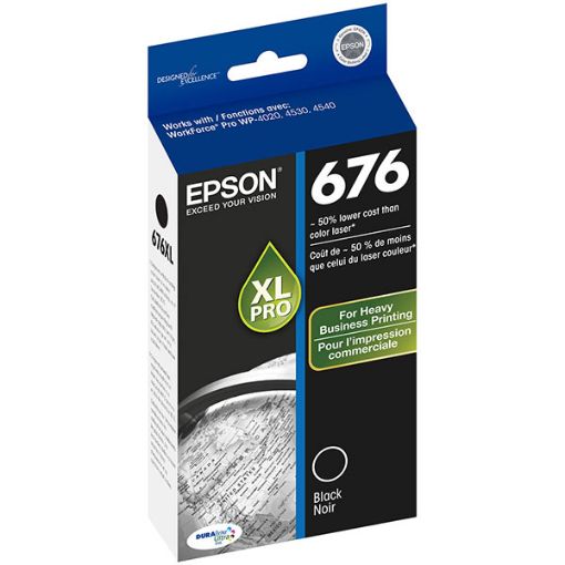 Picture of Epson T676XL120 (Epson 676XL) High Yield Black Inkjet Cartridge (2400 Yield)