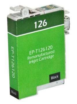 Show details for Remanufactured T126120 (Epson 126) High Yield Black Inkjet Cartridge (385 Yield) Picture of Remanufactured T126120 (Epson 126) High Yield Black Inkjet Cartridge (385 Yield)