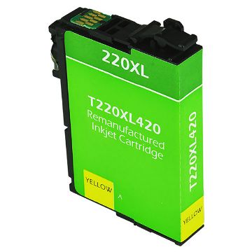 Show details for Remanufactured T220XL420 (Epson 220XL) High Yield Yellow Inkjet Cartridge (450 Yield) Picture of Remanufactured T220XL420 (Epson 220XL) High Yield Yellow Inkjet Cartridge (450 Yield)
