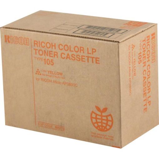 Picture of Ricoh 885373 (Type 105) Yellow Laser Toner Cartridge (10000 Yield)