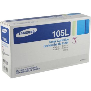 Show details for Samsung MLT-D105L High Yield Black Toner Cartridge (2500 Yield) Picture of Samsung MLT-D105L High Yield Black Toner Cartridge (2500 Yield)