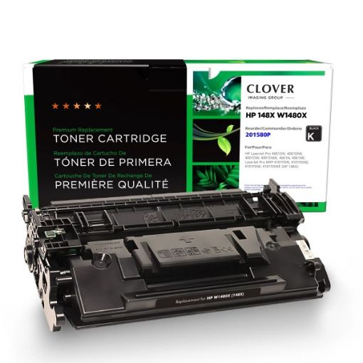 Picture of Compatible W1480X (HP 148X) High Yield Black Laser Toner Cartridge (9500 Yield), Limited Function Chip