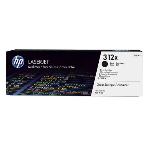 Picture of HP CF380XD (HP 312X) Black Toner Cartridges (2 pack) (4400 Yield)