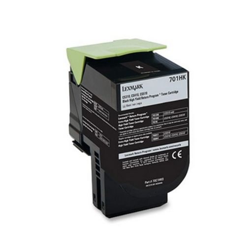 Picture of Lexmark 70C1HK0 (Lexmark #701HK) High Yield Black Toner Cartridge (4000 Yield)