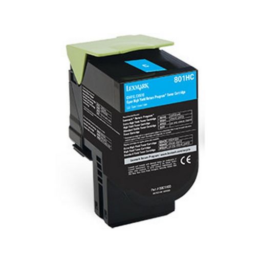 Picture of Lexmark 80C1HC0 High Yield Cyan Toner Cartridge (3000 Yield)