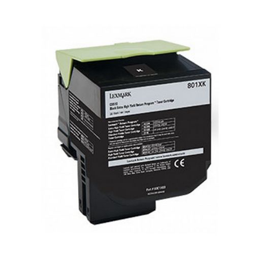 Picture of Lexmark 80C1XK0 Black Toner Cartridge (8000 Yield)