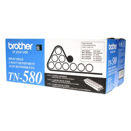 Picture of Brother TN-580 High Yield Black Toner Cartridge (7000 Yield)