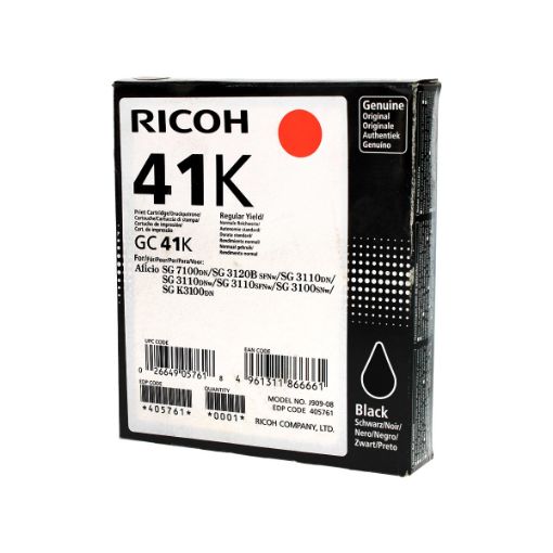 Picture of Ricoh 405-761 Black Inkjet Cartridge (2500 Yield)